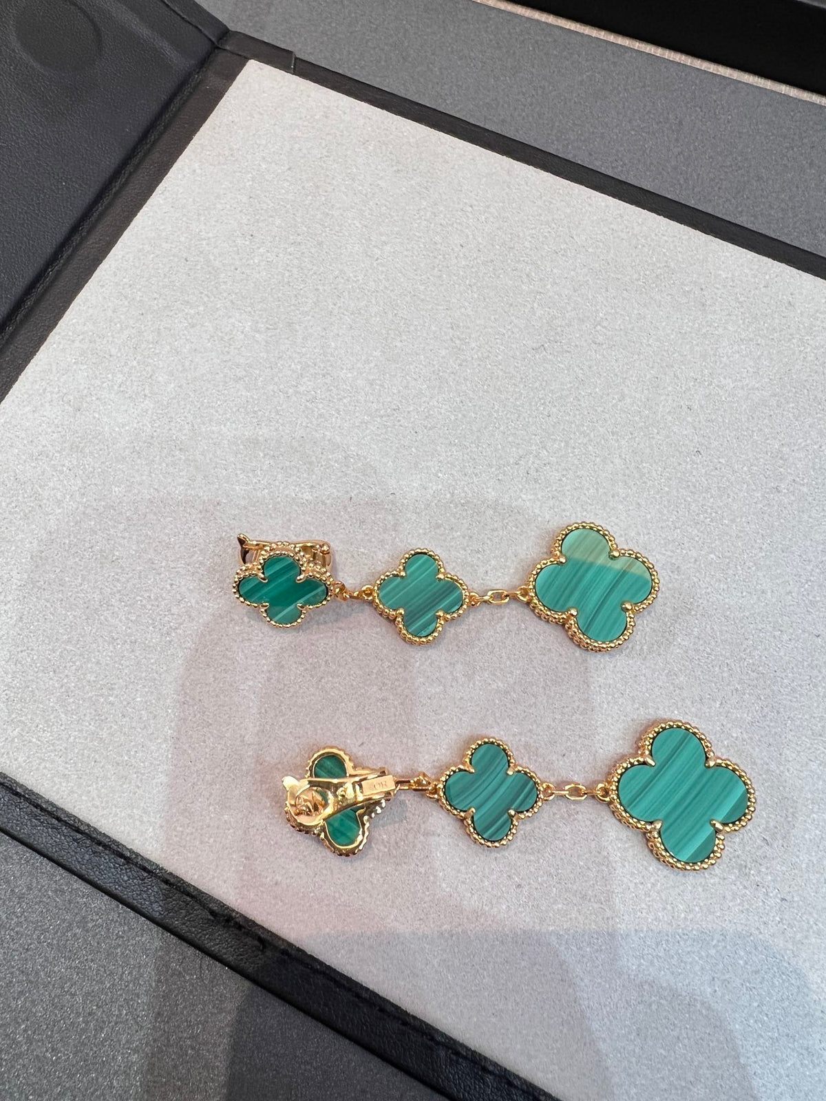[⭐Seralia]CLOVER MALACHITE 3 MOTIFS GOLD