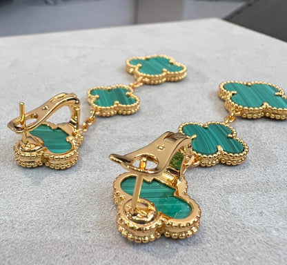 [⭐Seralia]CLOVER MALACHITE 3 MOTIFS GOLD