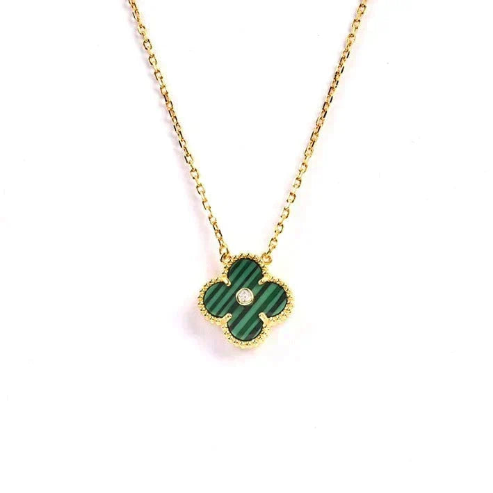 [⭐Seralia]CLOVER 15MM DIAMOND TURQUOISE NECKLACE