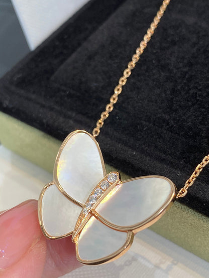 [⭐Seralia]BUTTERFLY GOLD MOP DIAMOND NECKLACE