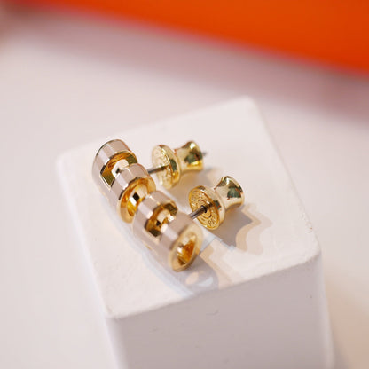 [⭐Seralia]MINI POP H GOLD EARRINGS GREY