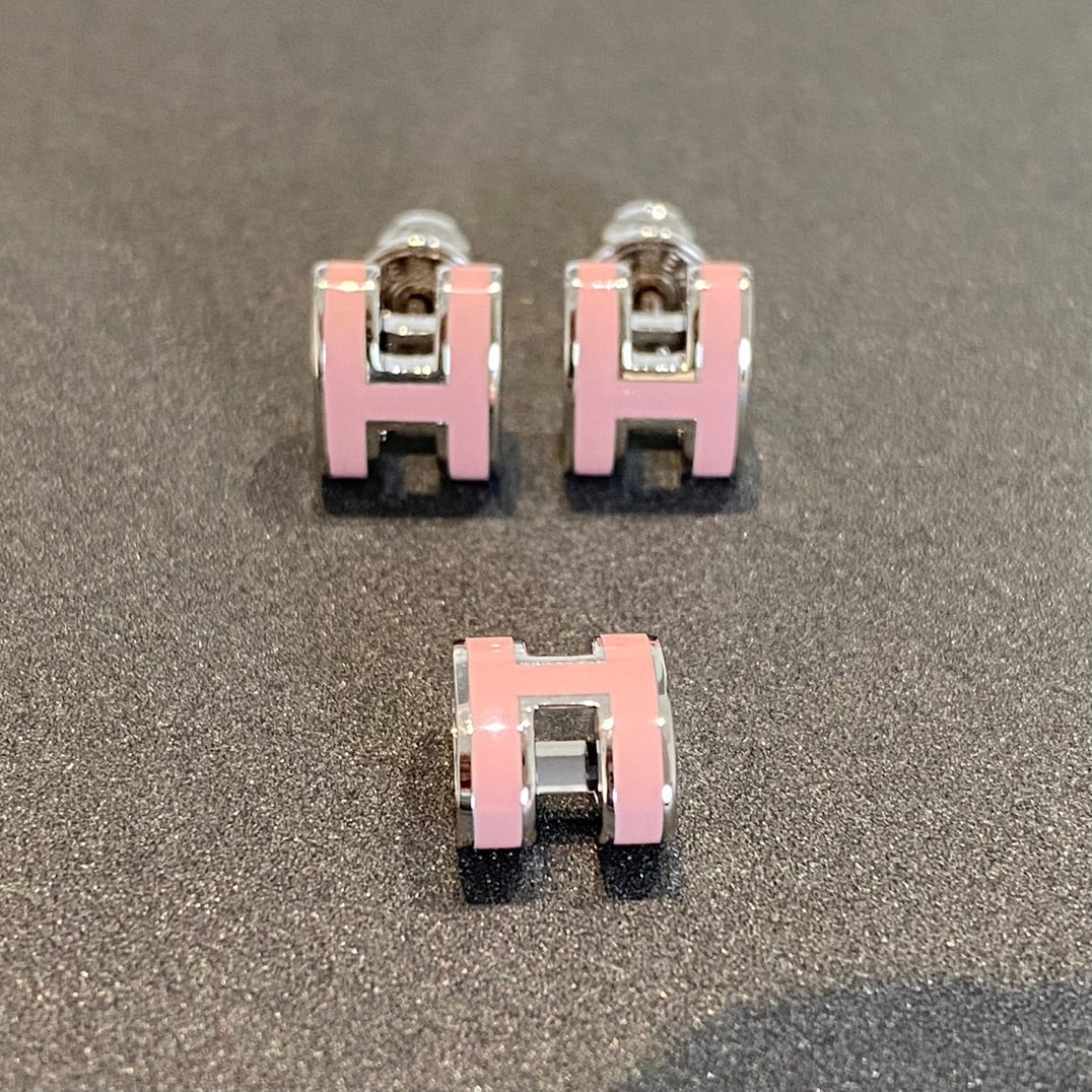 [⭐Seralia]MINI POP H SILVER EARRINGS PINK
