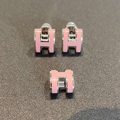[⭐Seralia]MINI POP H SILVER EARRINGS PINK