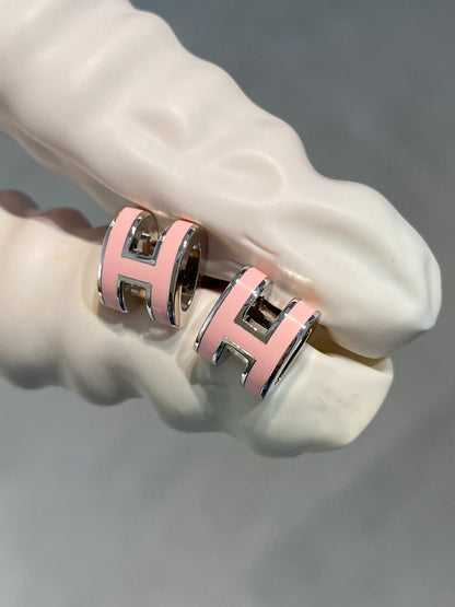 [⭐Seralia]MINI POP H SILVER EARRINGS PINK
