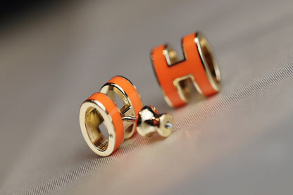 [⭐Seralia]MINI POP H EARRINGS ORANGE