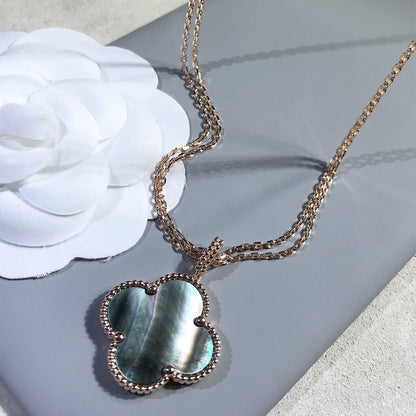[⭐Seralia]CLOVER 25MM GOLD DARK MOP BIG CLOVER NECKLACE