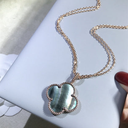 [⭐Seralia]CLOVER 25MM GOLD DARK MOP BIG CLOVER NECKLACE