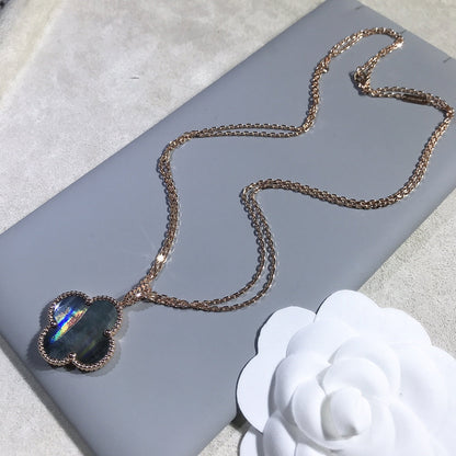 [⭐Seralia]CLOVER 25MM GOLD DARK MOP BIG CLOVER NECKLACE