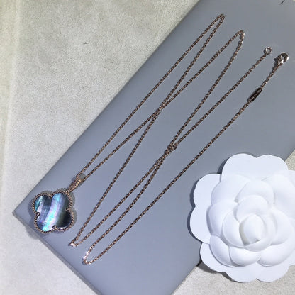 [⭐Seralia]CLOVER 25MM GOLD DARK MOP BIG CLOVER NECKLACE