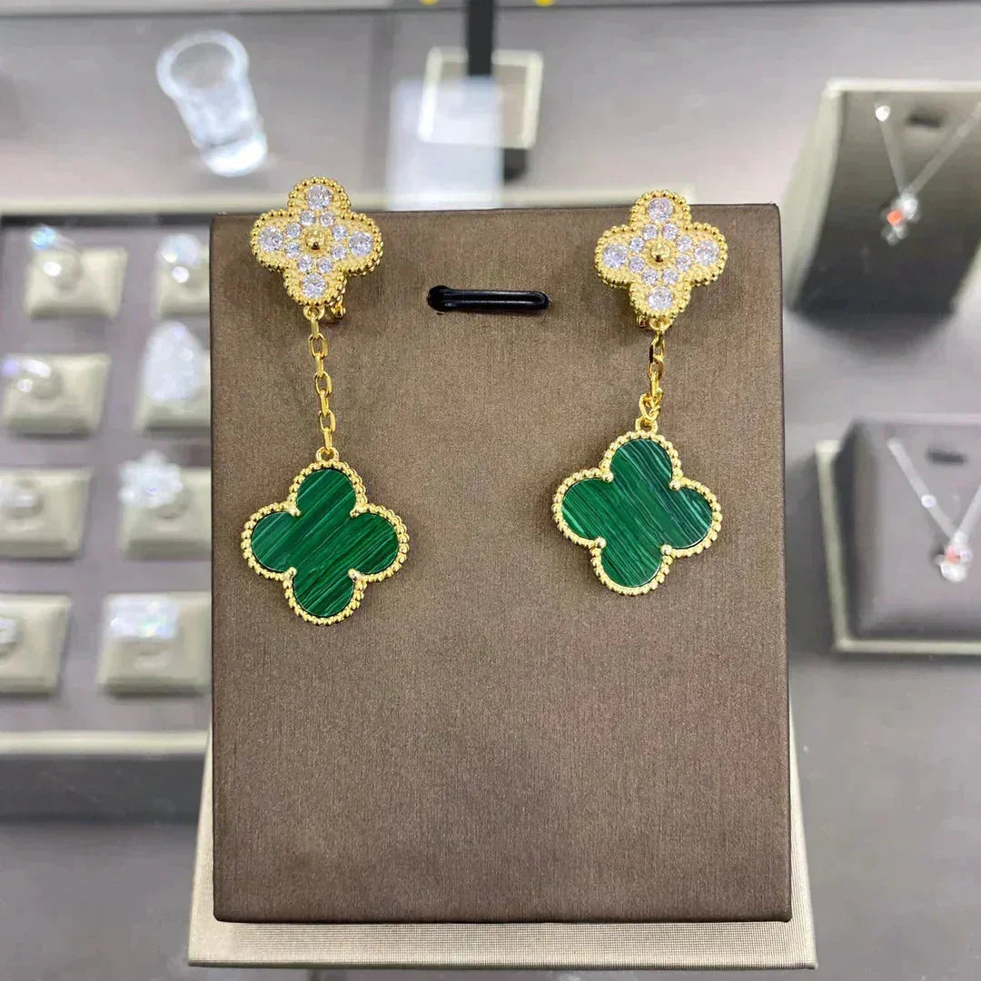 [⭐Seralia]CLOVER  2 MOTIFS  DIAMOND  EARRINGS (MULTIPLE CHOICESç´