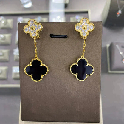 [⭐Seralia]CLOVER  2 MOTIFS  DIAMOND  EARRINGS (MULTIPLE CHOICESç´
