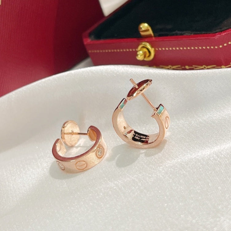 [⭐Seralia]LOVE EARRINGS 5.7MM 2 DIAMONDS