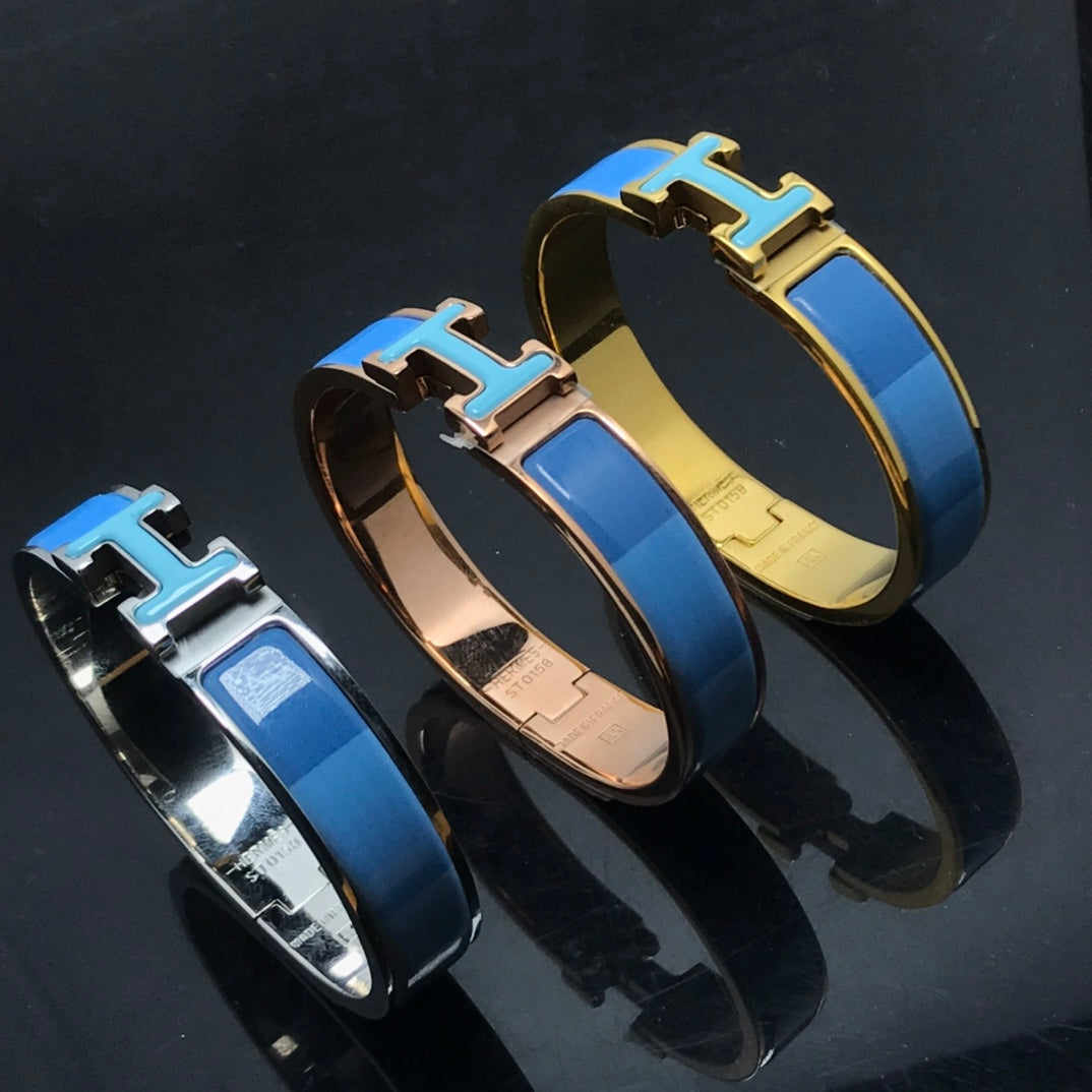 [⭐Seralia]H BRACELET BLUE RAINBOW CERAMIC