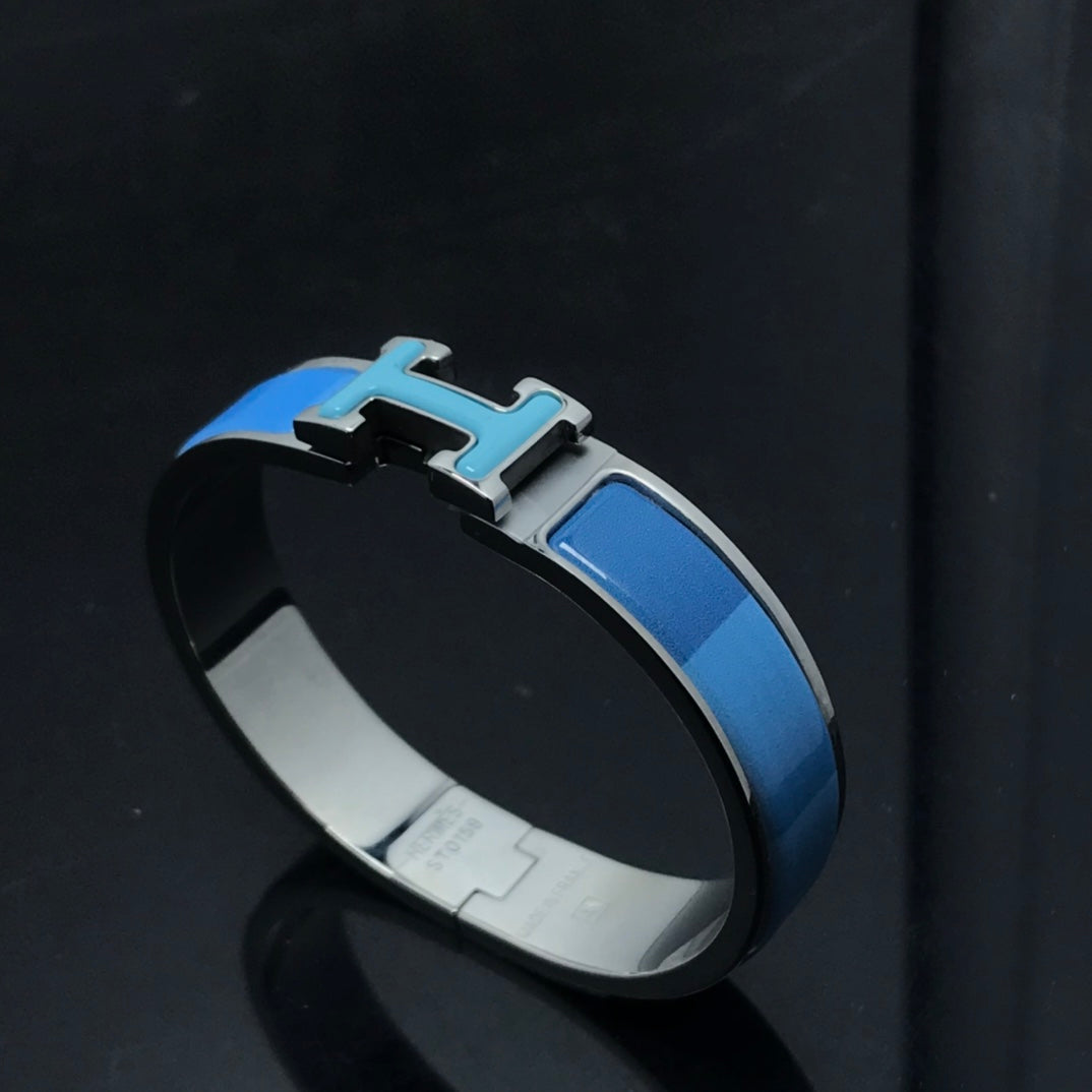 [⭐Seralia]H BRACELET BLUE RAINBOW CERAMIC