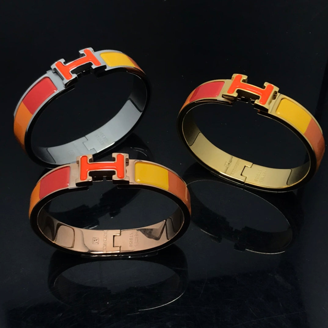 [⭐Seralia]H BRACELET ORANGE RAINBOW CERAMIC