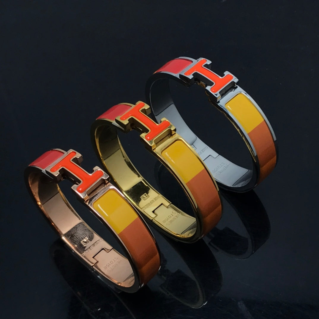 [⭐Seralia]H BRACELET ORANGE RAINBOW CERAMIC