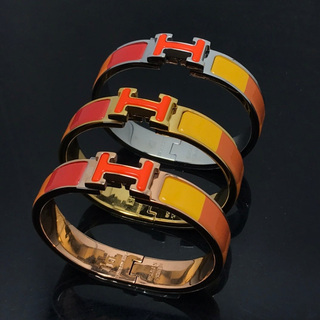 [⭐Seralia]H BRACELET ORANGE RAINBOW CERAMIC