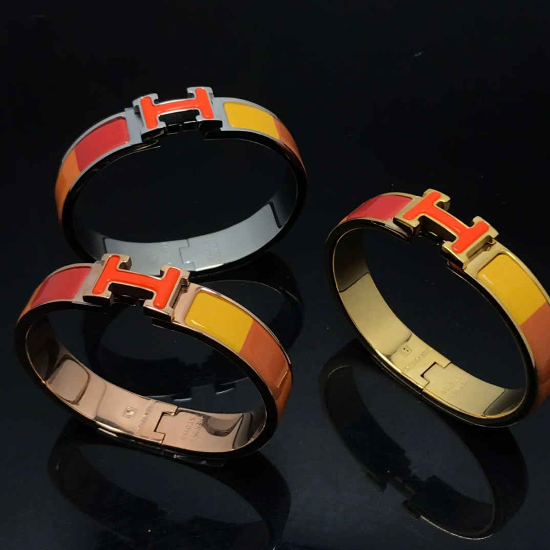 [⭐Seralia]H BRACELET ORANGE RAINBOW CERAMIC