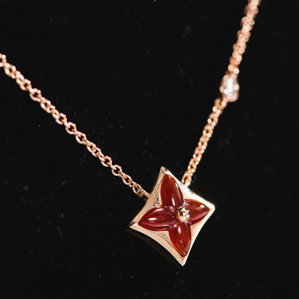 [⭐Seralia]STAR NECKLACE PINK GOLD 1 DIAMOND