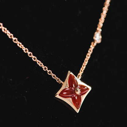 [⭐Seralia]STAR NECKLACE PINK GOLD 1 DIAMOND