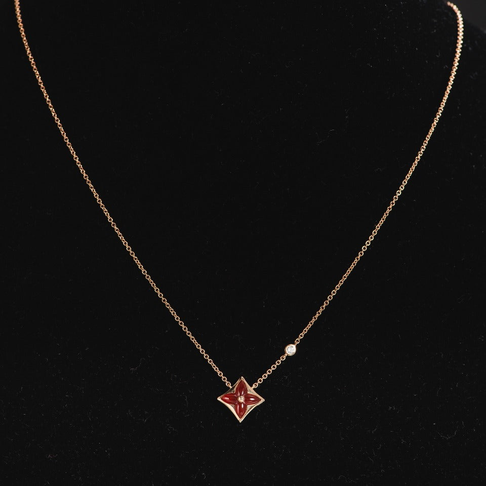 [⭐Seralia]STAR NECKLACE PINK GOLD 1 DIAMOND