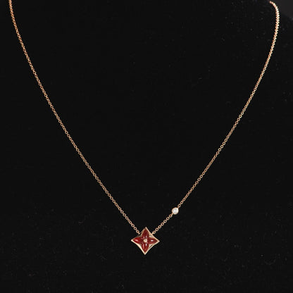 [⭐Seralia]STAR NECKLACE PINK GOLD 1 DIAMOND