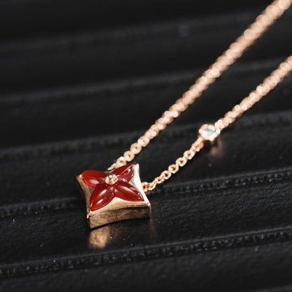 [⭐Seralia]STAR NECKLACE PINK GOLD 1 DIAMOND