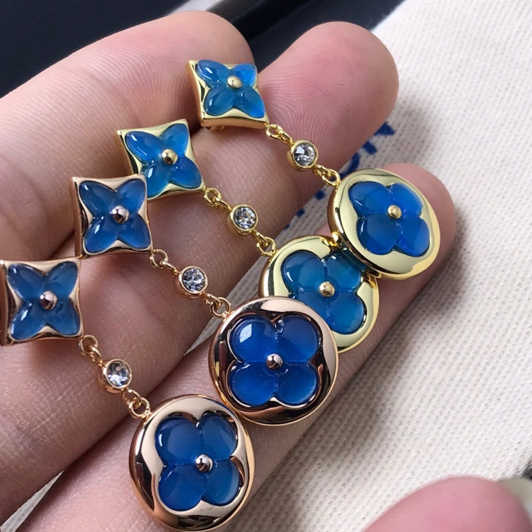 [⭐Seralia]STAR AND SUN AGATE DIAMOND EARRINGS