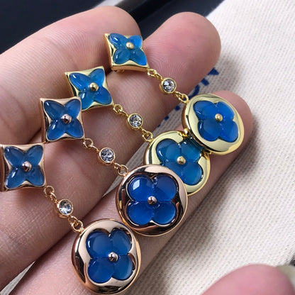 [⭐Seralia]STAR AND SUN AGATE DIAMOND EARRINGS