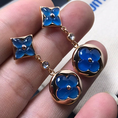 [⭐Seralia]STAR AND SUN AGATE DIAMOND EARRINGS
