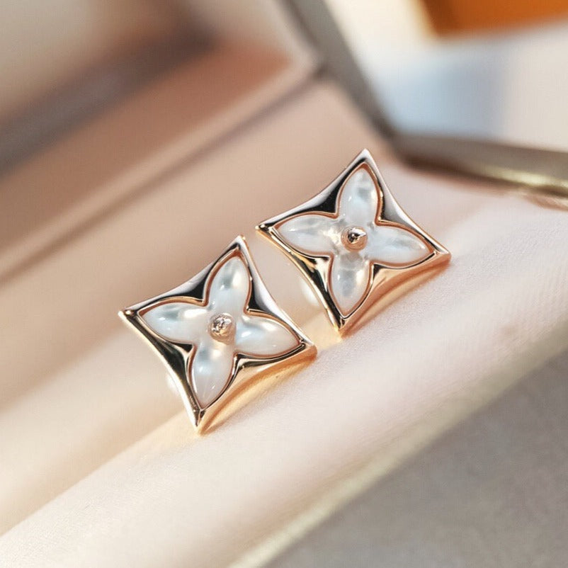 [⭐Seralia]STAR MOP PINK GOLD EARRINGS