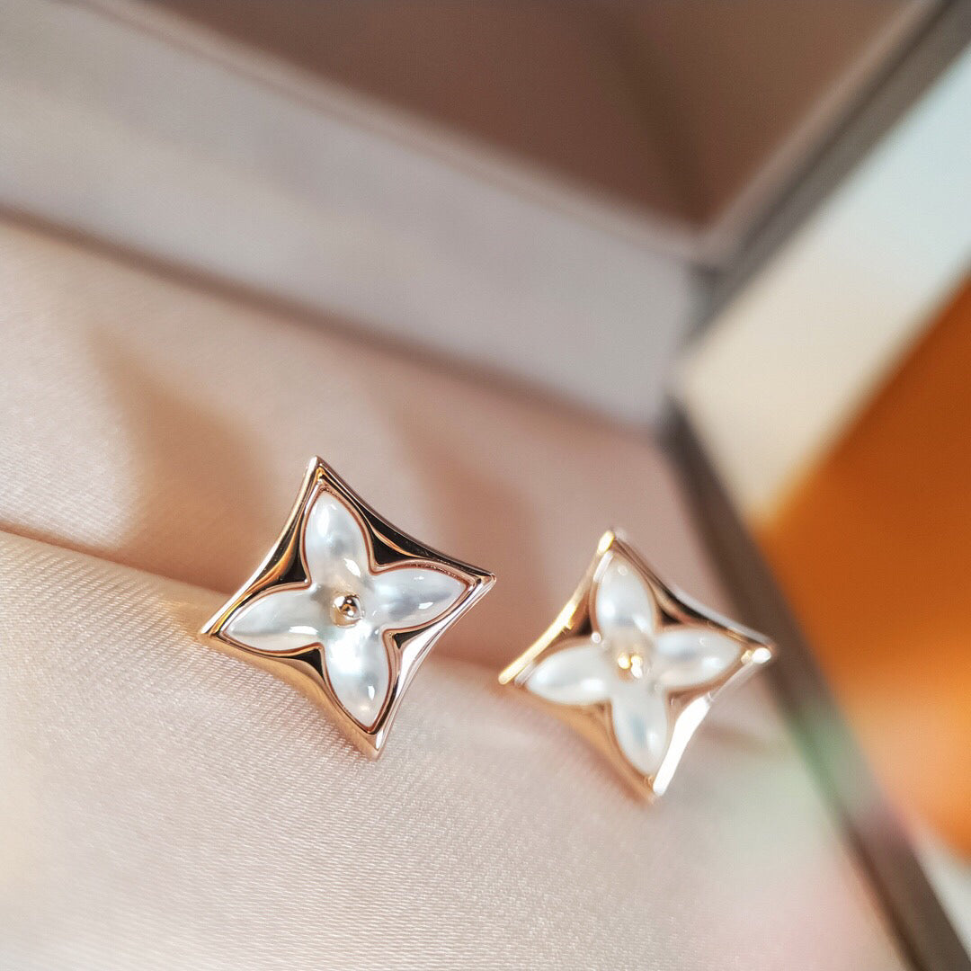 [⭐Seralia]STAR MOP PINK GOLD EARRINGS