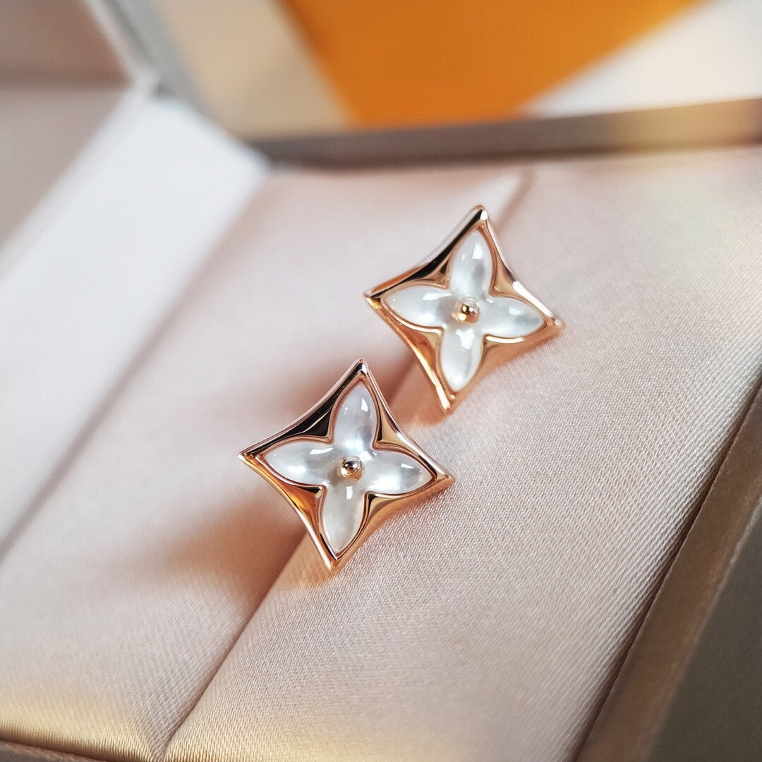 [⭐Seralia]STAR MOP PINK GOLD EARRINGS
