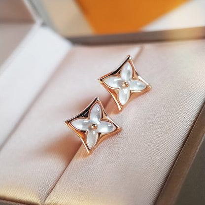 [⭐Seralia]STAR MOP PINK GOLD EARRINGS