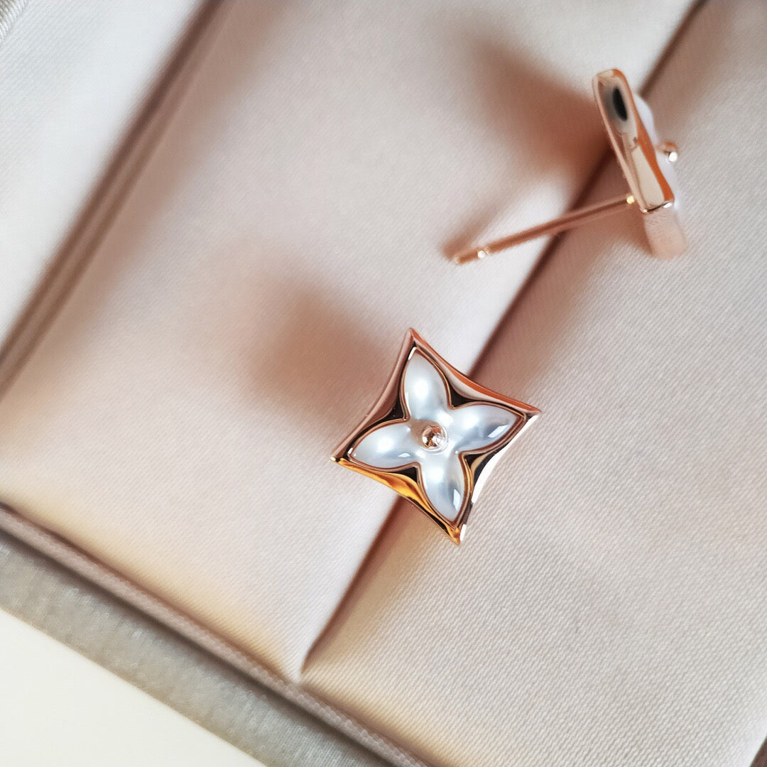 [⭐Seralia]STAR MOP PINK GOLD EARRINGS