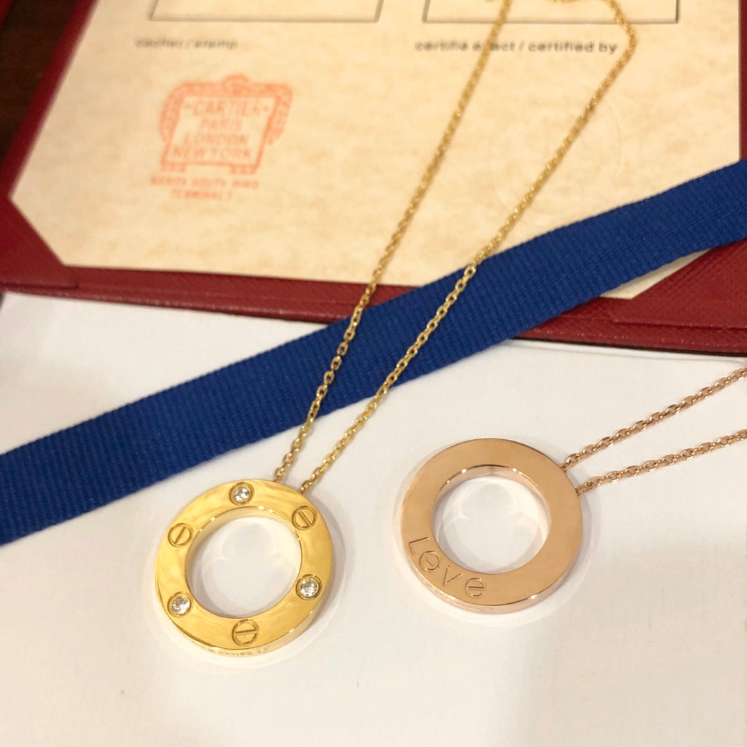 [⭐Seralia]LOVE NECKLACE 16MM 3 DIAMONDS