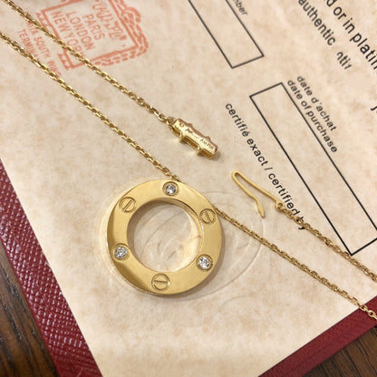 [⭐Seralia]LOVE NECKLACE 16MM 3 DIAMONDS