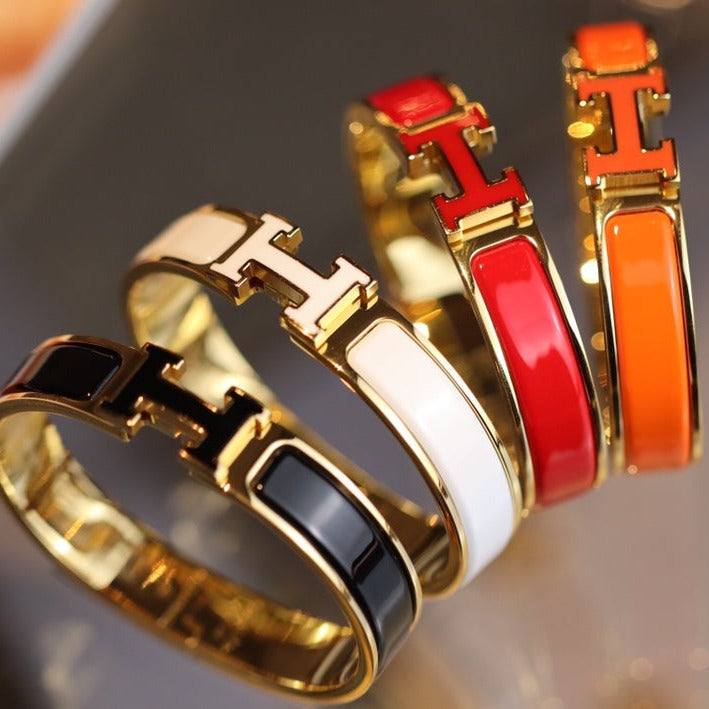 [⭐Seralia]H BRACELET 12MM GOLD