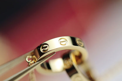 [⭐Seralia]LOVE NECKLACE DOUBLE RING GOLD