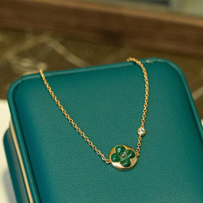[⭐Seralia]SUN MALACHITE 1 DIAMOND PINK GOLD BRACELET