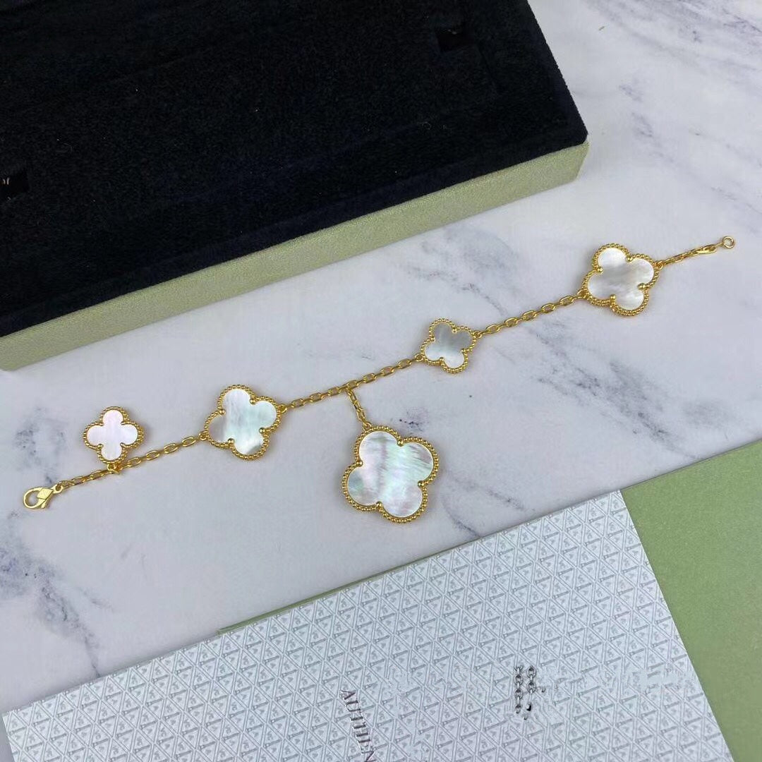[⭐Seralia]MAGIC CLOVER MOP GOLD BRACELET 5 MOTIFS