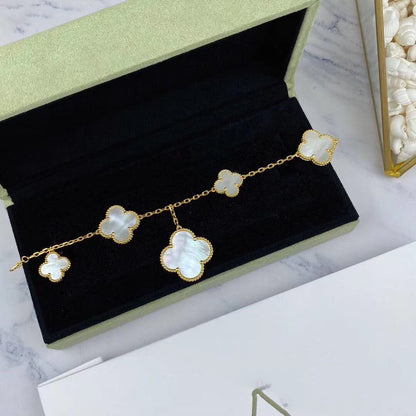 [⭐Seralia]MAGIC CLOVER MOP GOLD BRACELET 5 MOTIFS