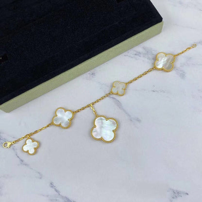 [⭐Seralia]MAGIC CLOVER MOP GOLD BRACELET 5 MOTIFS