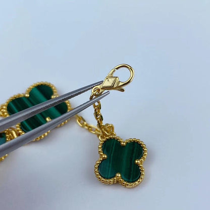 [⭐Seralia]MAGIC CLOVER MALACHITE GOLD BRACELET 5 MOTIFS