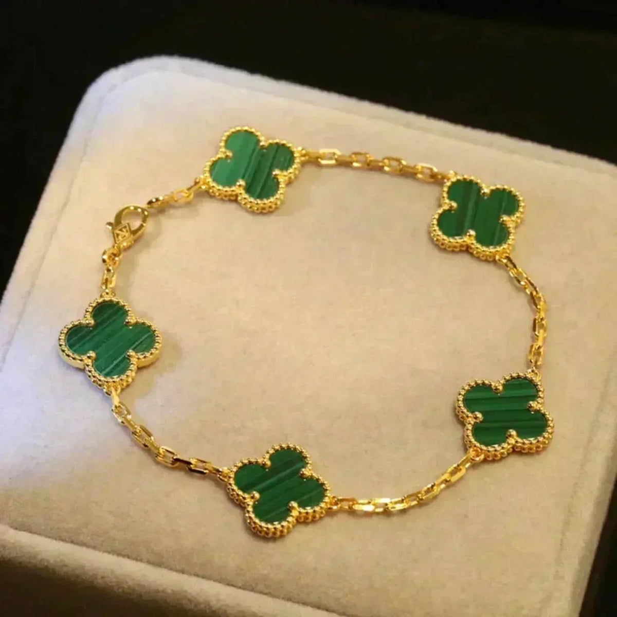 [⭐Seralia] CLOVER 5 MOTIF MALACHITE BRACELET COLLECTION