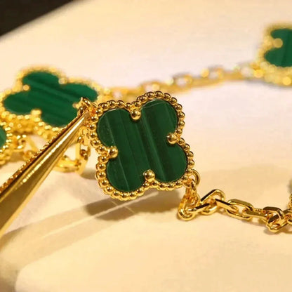 [⭐Seralia] CLOVER 5 MOTIF MALACHITE BRACELET COLLECTION