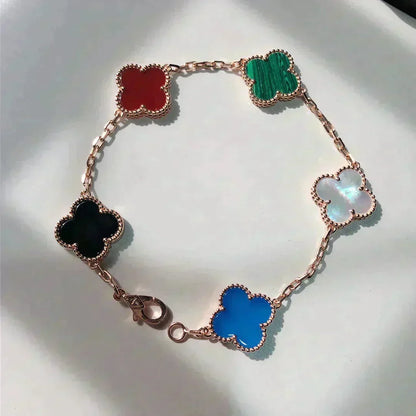 [⭐Seralia]CLOVER 5 MOTIFS MULTICOLOR BRACELET