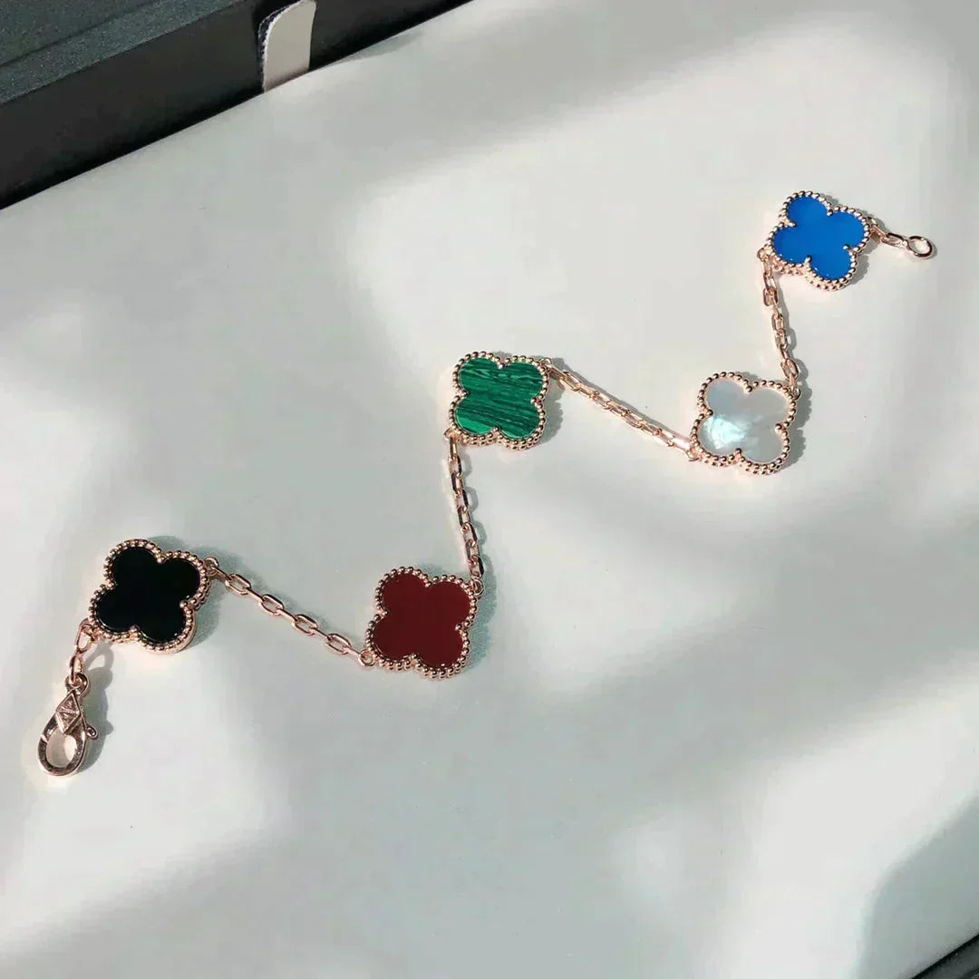 [⭐Seralia]CLOVER 5 MOTIFS MULTICOLOR BRACELET