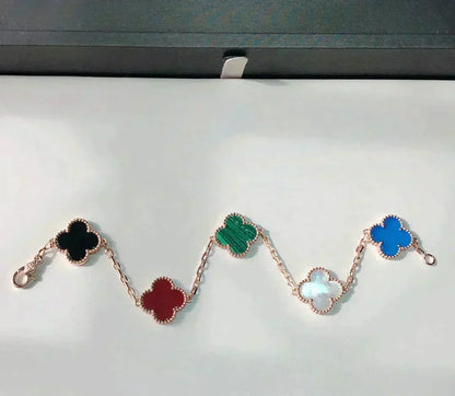 [⭐Seralia]CLOVER 5 MOTIFS MULTICOLOR BRACELET