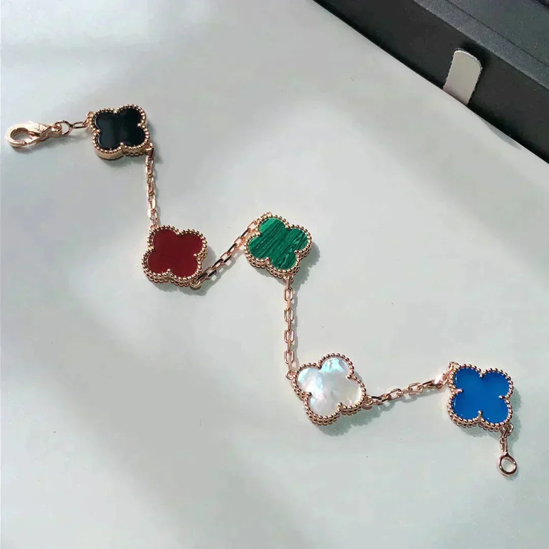[⭐Seralia]CLOVER 5 MOTIFS MULTICOLOR BRACELET